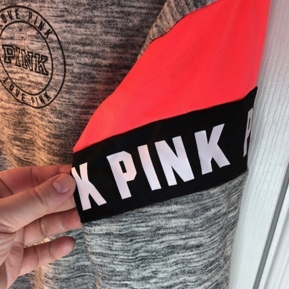 S Pink Victoria Secret grey cowl pullover sweater - Picture 2 of 10